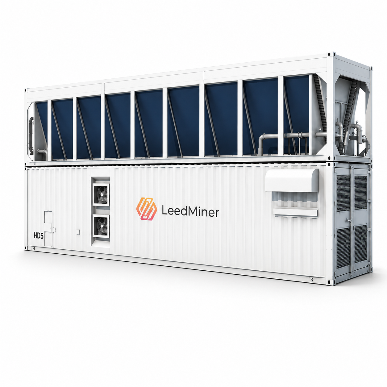HD5 cooling equipment with LeedMiner branding